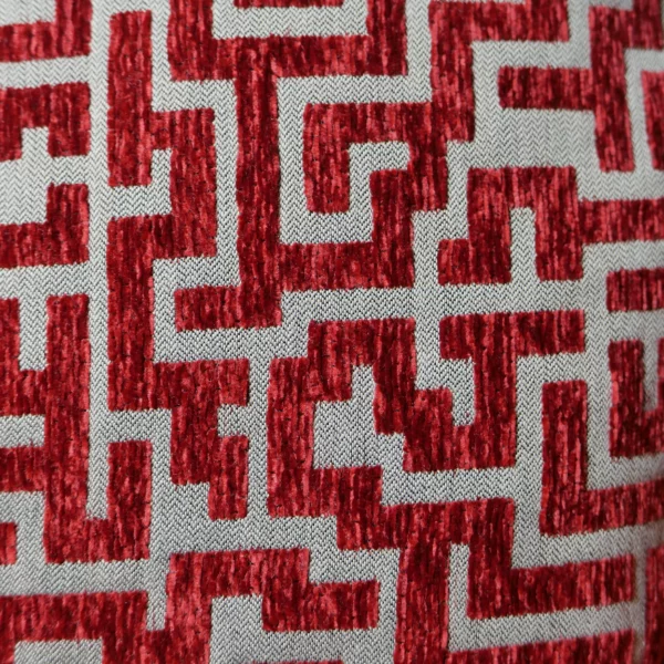 housse pour coussin motif géomètrique  antiquité rouge – Image 2